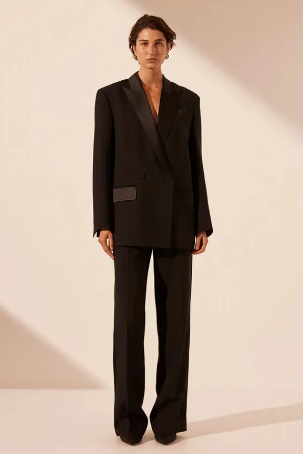 Bottoms>Shona Joy Adri Tuxedo Side Panel Pant | Black