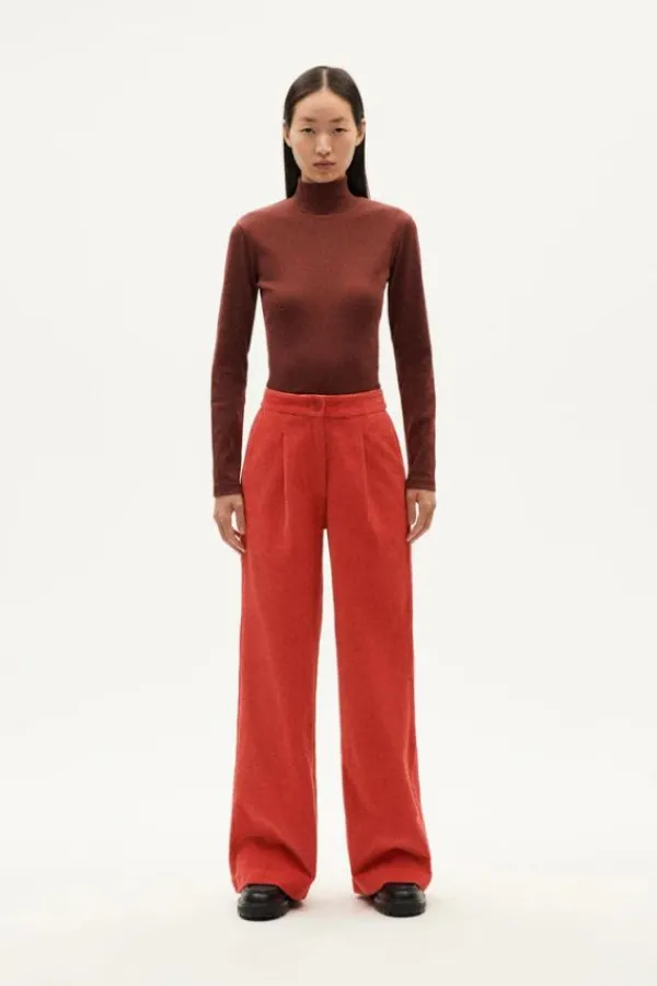 Tops>Thinking Mu Aine Rib Top | Coffee