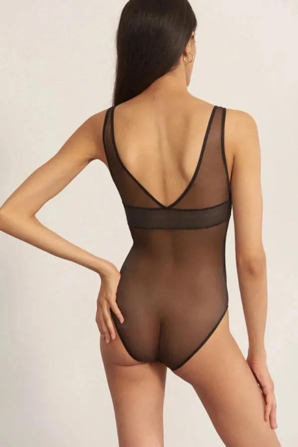 Lingerie>Else Bare Soft Cup Bodysuit | Black