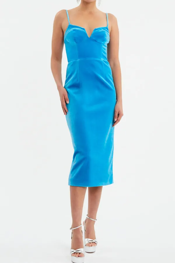 Dresses>Rebecca Vallance Bernadette Midi Dress | Blue