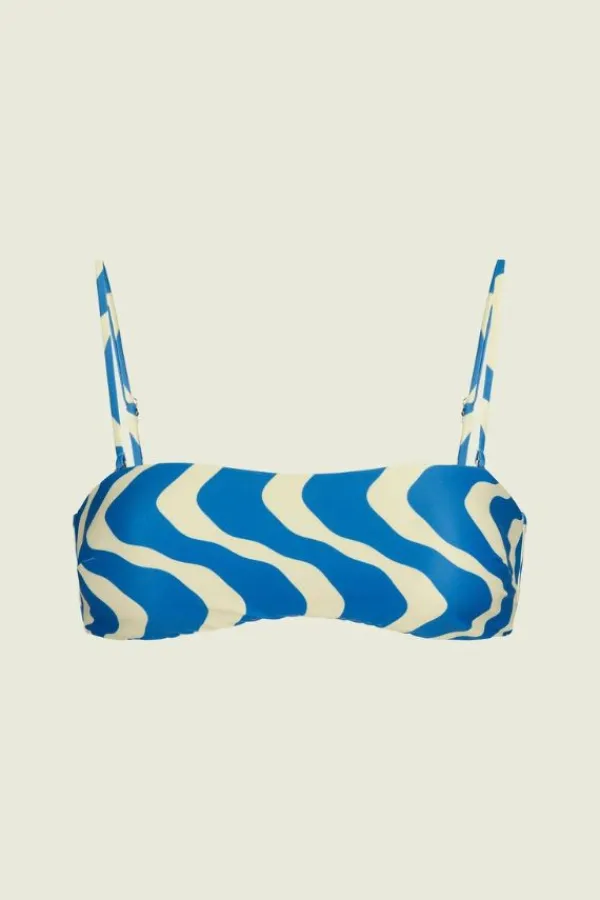 Swim>OAS Blue Rippling Baia Bikini Top