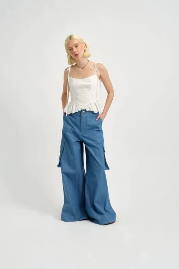 Tops>Eliza Faulkner Candy Corset | White Eyelet