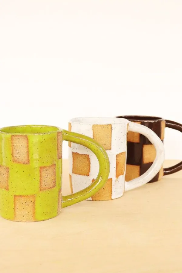 Home>Nightshift Ceramics Checkerboard Mug | Lime