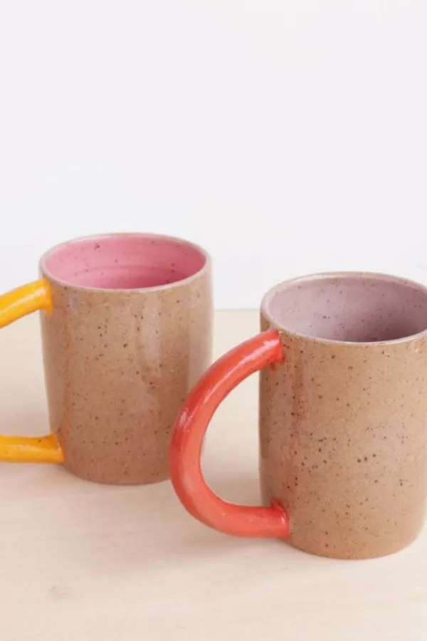 Home>Nightshift Ceramics Colourblock Mug | Bubblegum/Tangerine