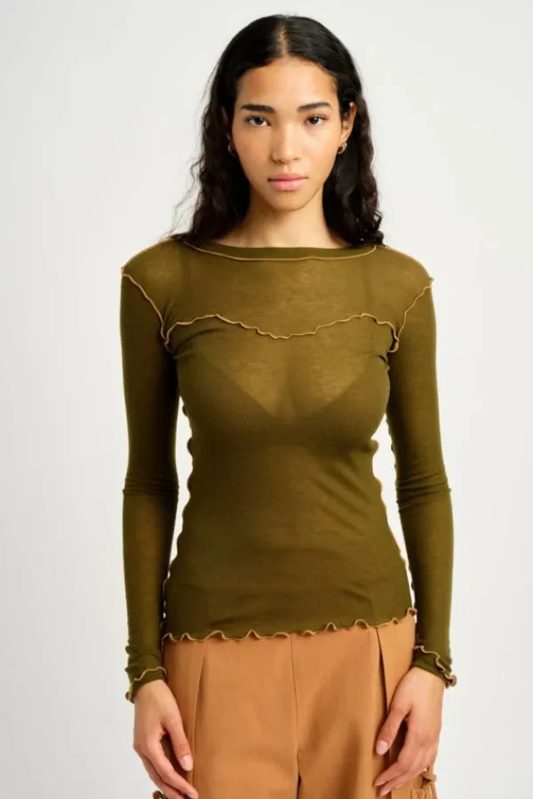 Tops>Eliza Faulkner Delia Long Sleeve Tee | Green