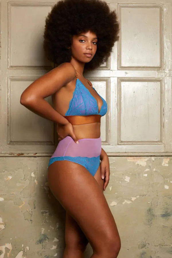 Lingerie>Dora Larsen Dorothee Lace Triangle Bra | Blue