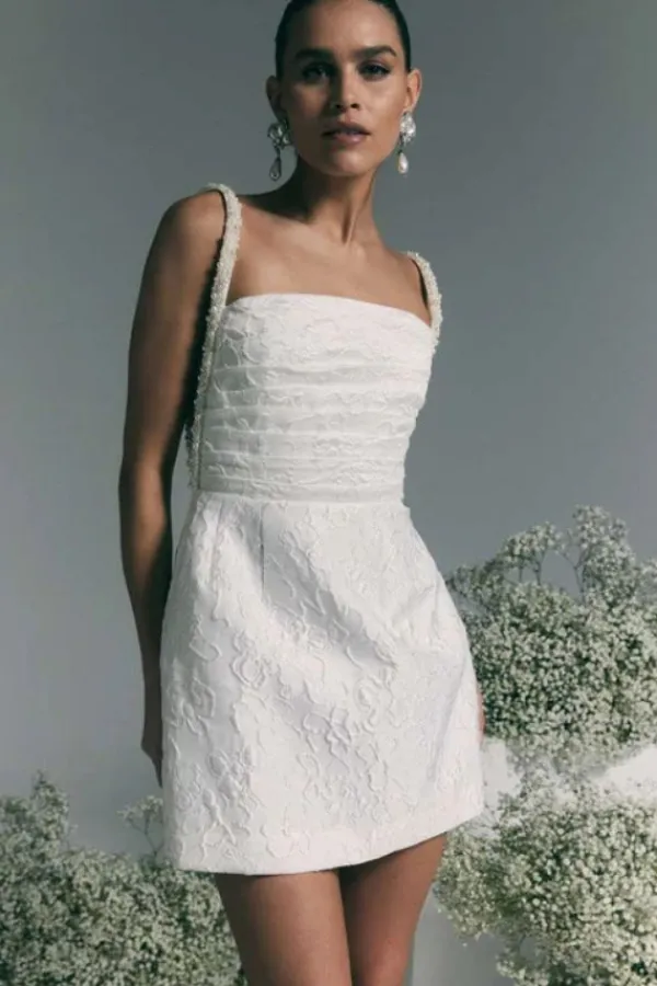 Ready-to-wear Whites|Dresses>Rebecca Vallance Esther Strap Mini Dress | Ivory