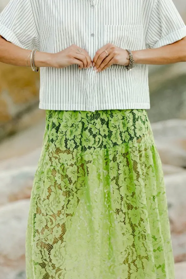 Bottoms>A Bronze Age Field Skirt | Lime Lanai Lace