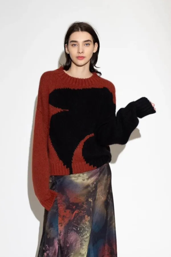 Tops>Untitled in Motion Folari Sweater | Burnt Umber