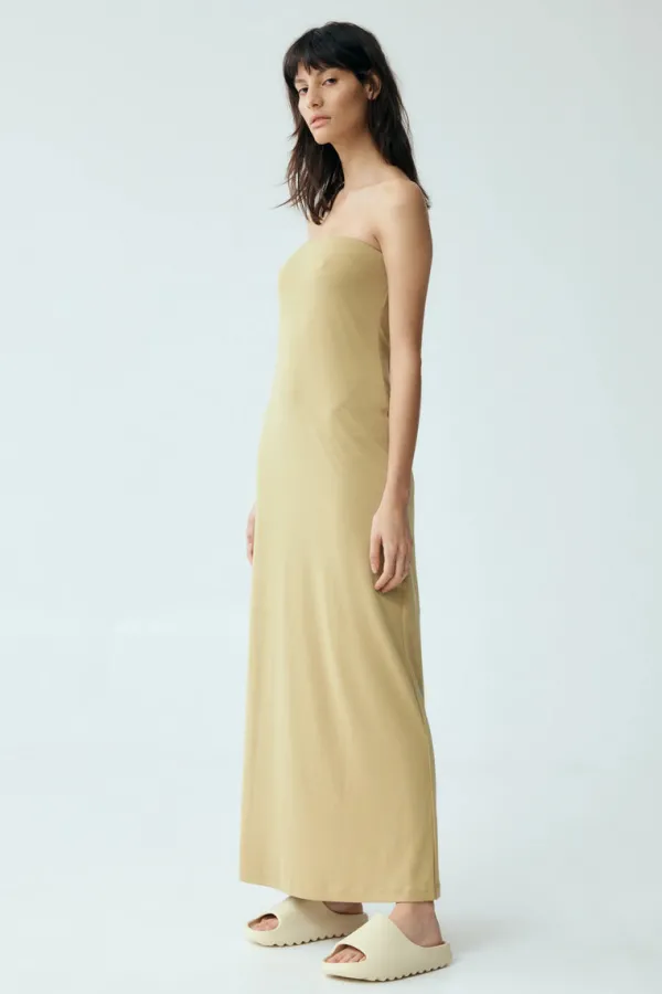 Dresses>Third Form Form Strapless Maxi Dress | Khaki