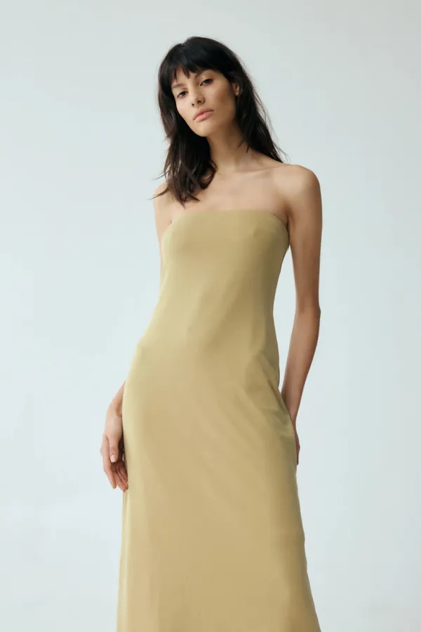 Dresses>Third Form Form Strapless Maxi Dress | Khaki