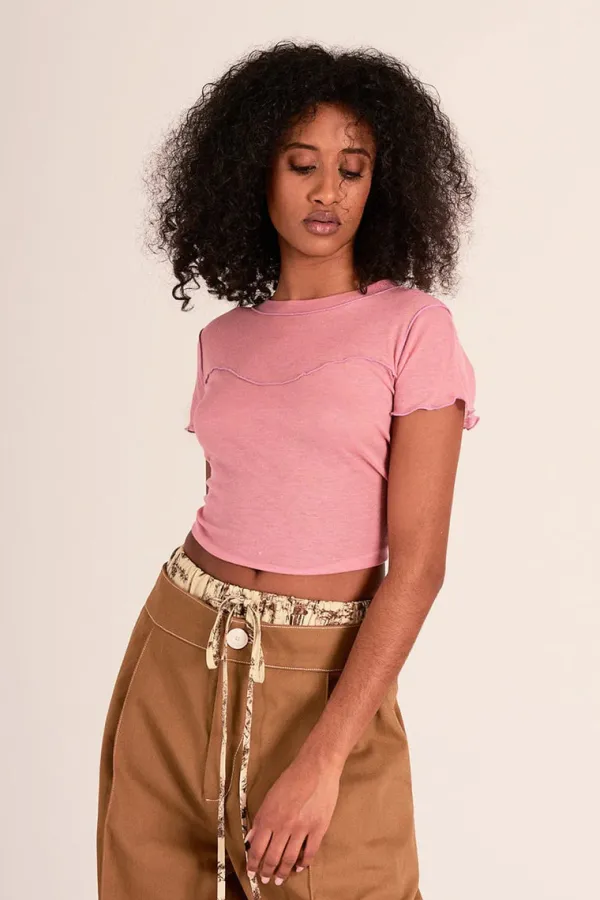 Tops>Eliza Faulkner GIGI BABY TEE | ROSE