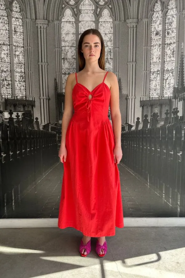 Dresses>Tach Gilita Maxi Linen Dress | Red