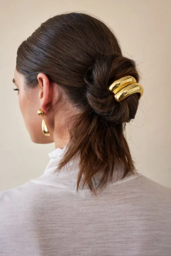 Accessories|Bridal Accessories>Lelet NY Glossy Double Arch Pony | Gold
