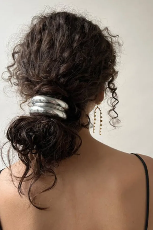 Bridal Accessories|Accessories>Lelet NY Glossy Double Arch Pony | Silver