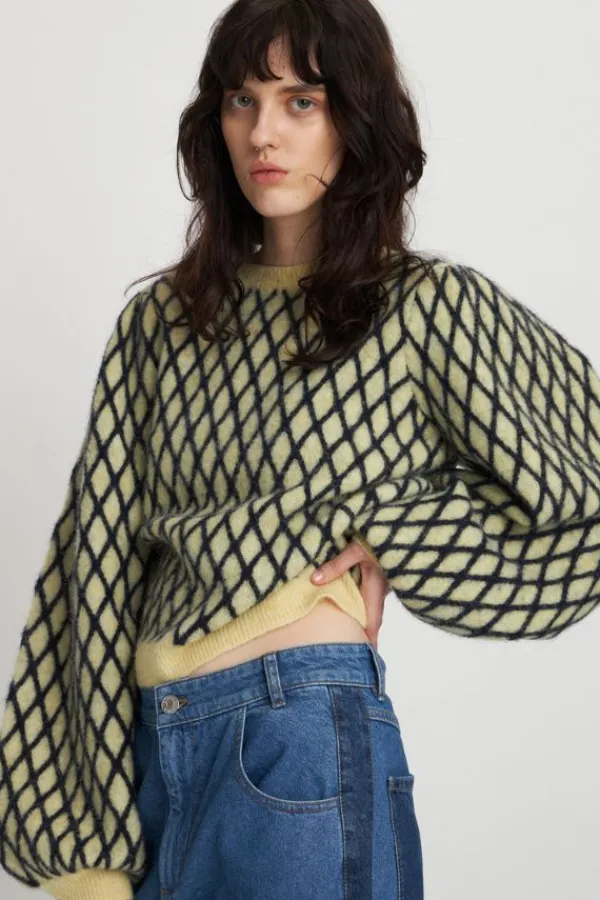 Tops>Stella Nova Harlequin Sweater | Lovely Yellow