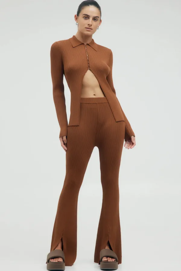 Bottoms>Third Form Hooked In Knit Flare Pant | Cinnamon