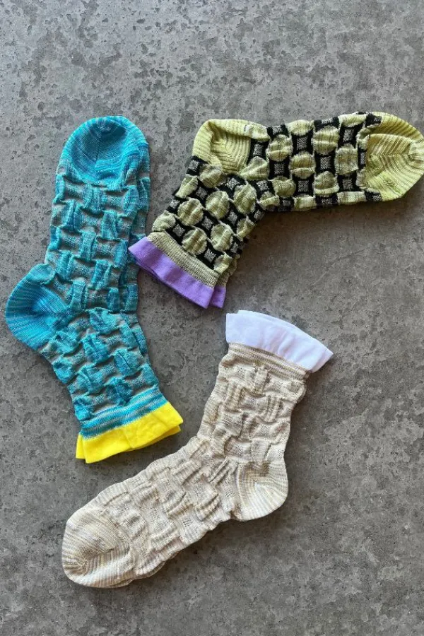 Accessories>ALTO MILAN Ilia Bubble Sneaker Sock | Blue/Colour 08