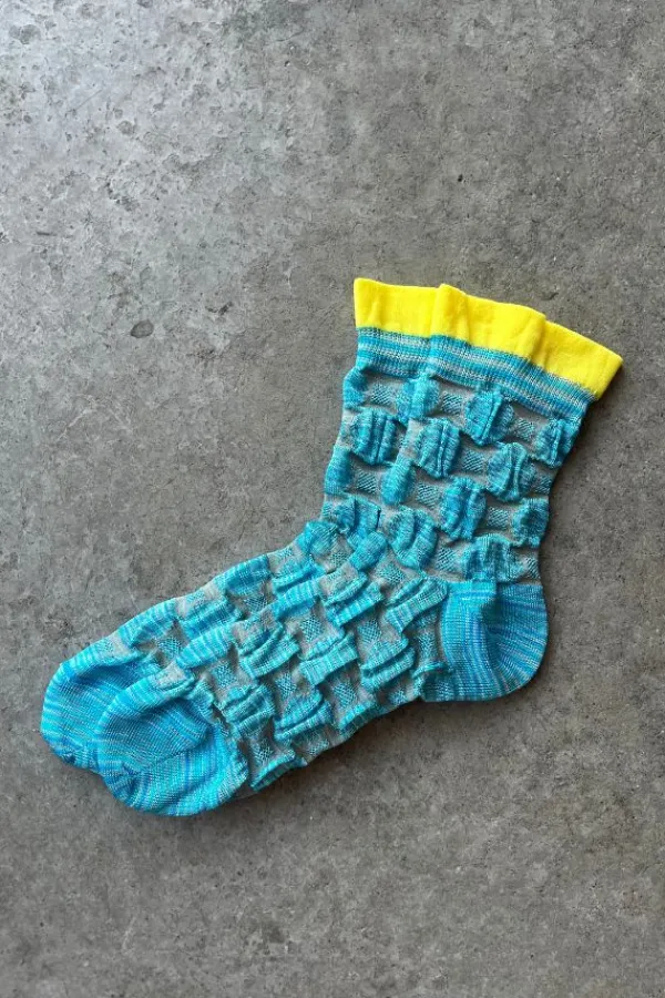 Accessories>ALTO MILAN Ilia Bubble Sneaker Sock | Blue/Colour 08