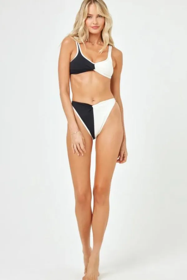 Swim>L*Space Jada Bitsy Bikini Bottom | Black/Cream