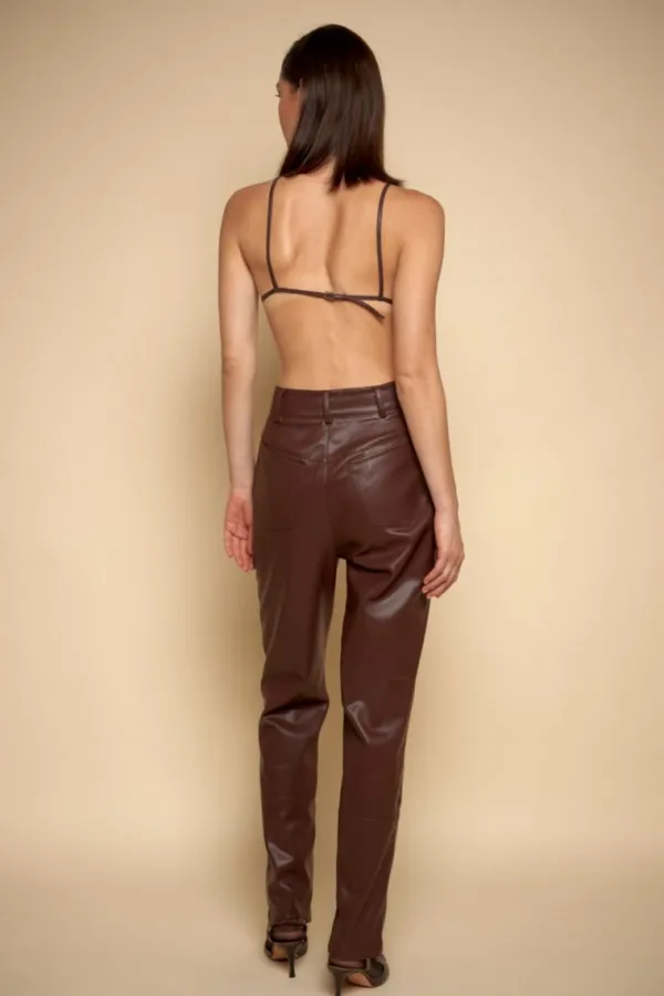 Bottoms>Ronny Kobo Katie Pant Mahogany