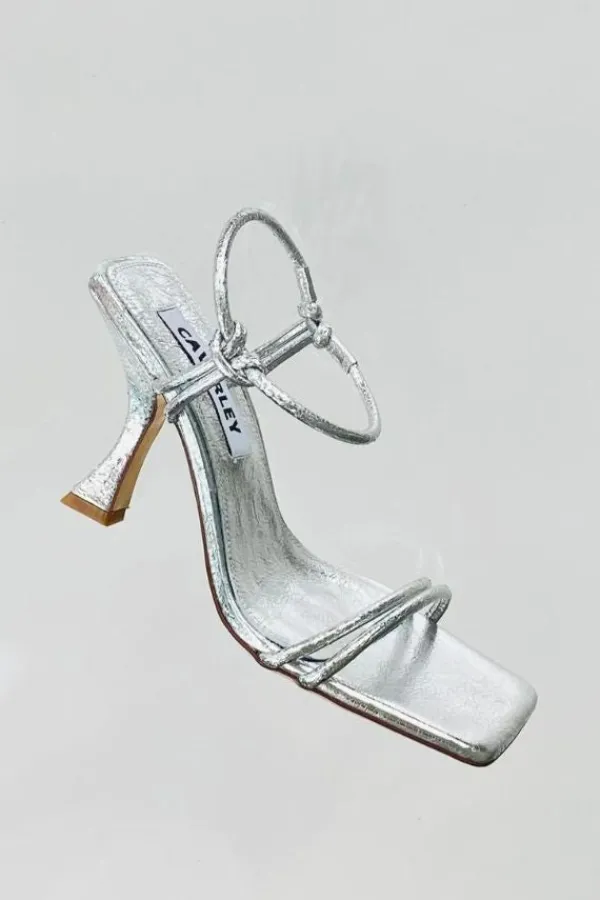 Bridal Accessories|Ready-to-wear Whites>Caverley Kolt Heel | Crinkle Silver