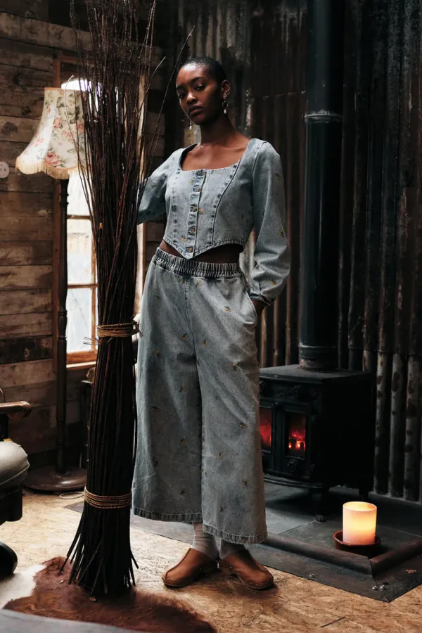 Tops>Meadows Lantana Corset Top | Buttercup Embroidery