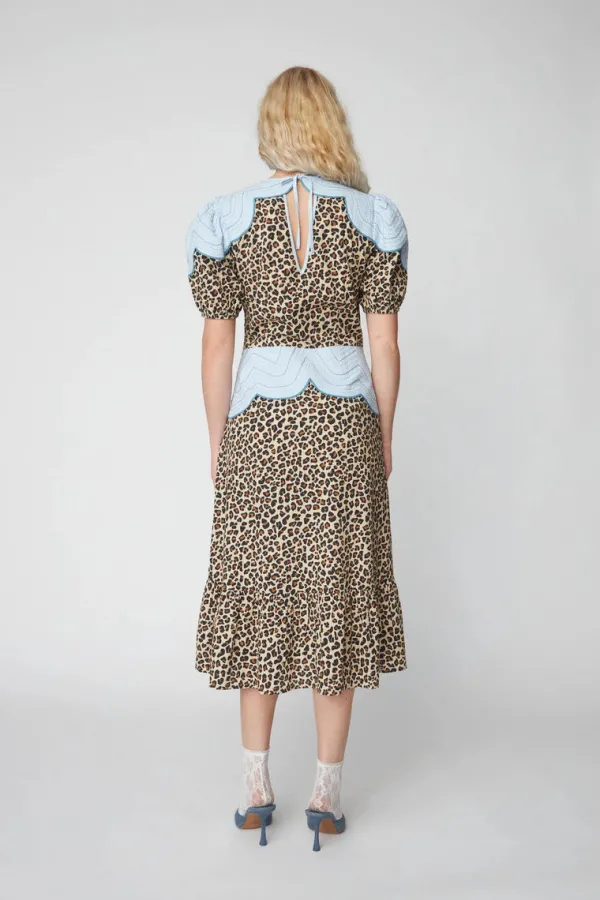 Dresses>Stella Nova Leopard Midi Dress With Embroidery | Leopard