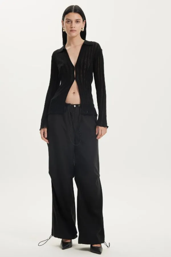 Tops>Third Form Line Up Knit Shirt | Black