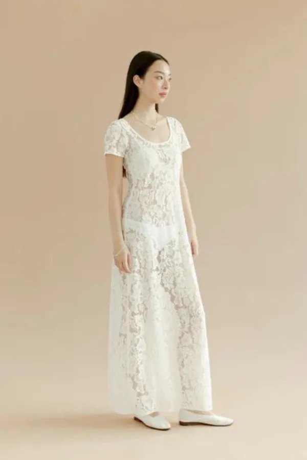 Ready-to-wear Whites|Dresses>A Bronze Age Mimi Lace Dress | Ivory Lanai Lace