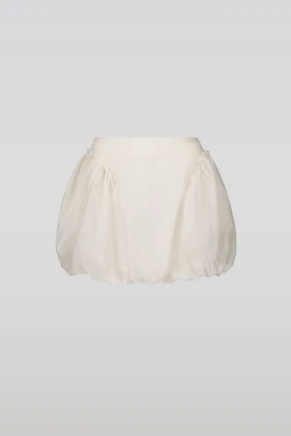 Ready-to-wear Whites|Bottoms>SAEMDI Mini Bubble Skirt | Cream