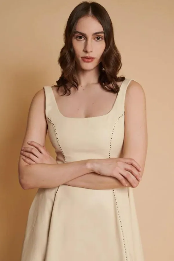 Dresses>Sister Jane Moira PU Sleeveless Dress | Swan Cream