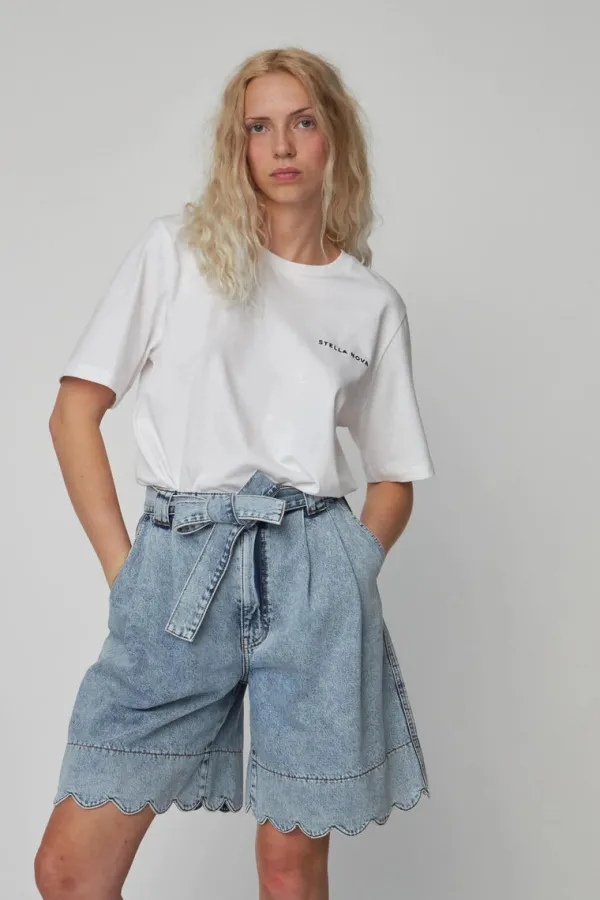 Bottoms>Stella Nova Moon Washed Denim Shorts | Denim Moon Wash