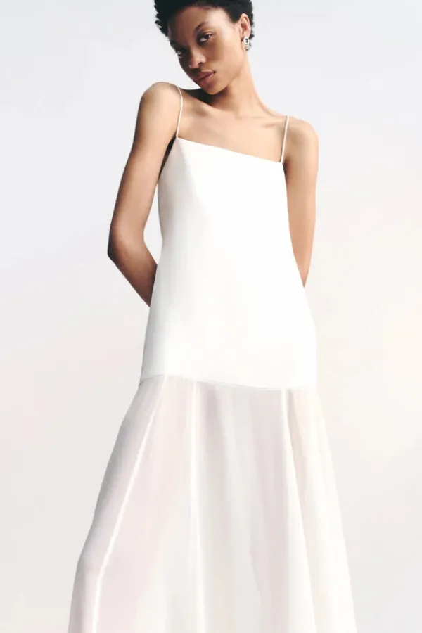 Ready-to-wear Whites|Dresses>Shona Joy Moraya Dropped Waist Maxi Dress | Ivory