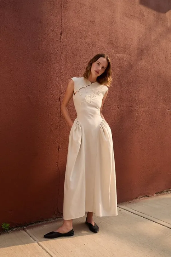 Ready-to-wear Whites|Dresses>Tach Naomi Linen Dress | Beige Melange