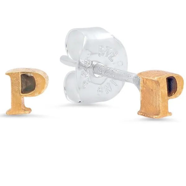 Jewelry>Studio Grun P Stud 18K Gold