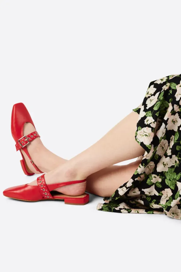 Shoes>Intentionally Blank Pearl Slingback Ballet Flat | Cherry