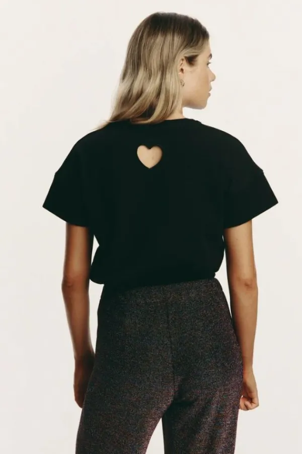 Tops>Le Petit Trou Petit Heart T-Shirt | Black