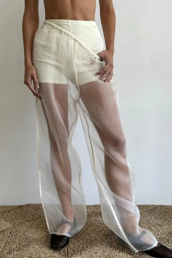 Bottoms>Donni Rib Boy Short | Creme