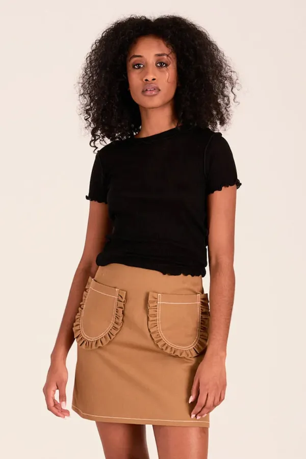 Tops>Eliza Faulkner Rib Tee | Black