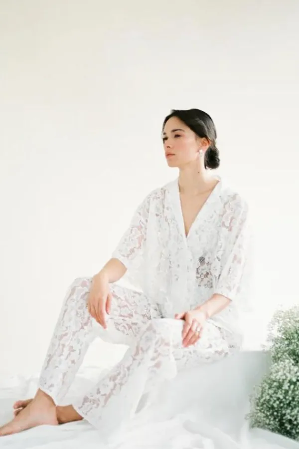 Ready-to-wear Whites|Tops>A Bronze Age Romeo Button Down | Ivory Lanai Lace