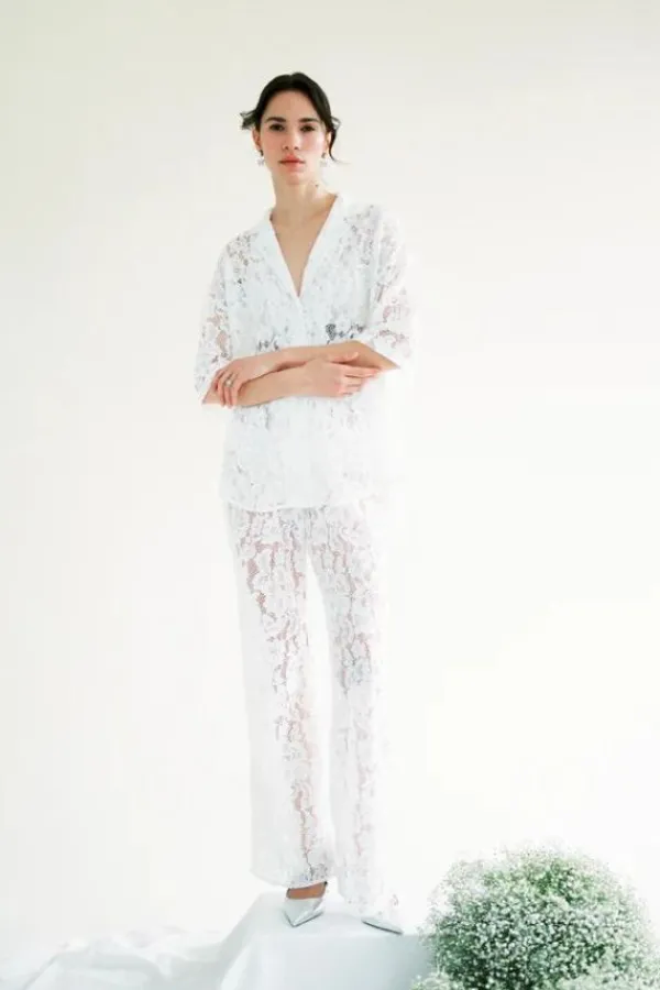 Ready-to-wear Whites|Tops>A Bronze Age Romeo Button Down | Ivory Lanai Lace