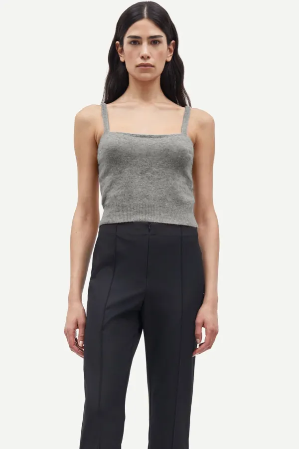 Tops>Samsoe Samsoe Sanoura Top | Grey Mel.