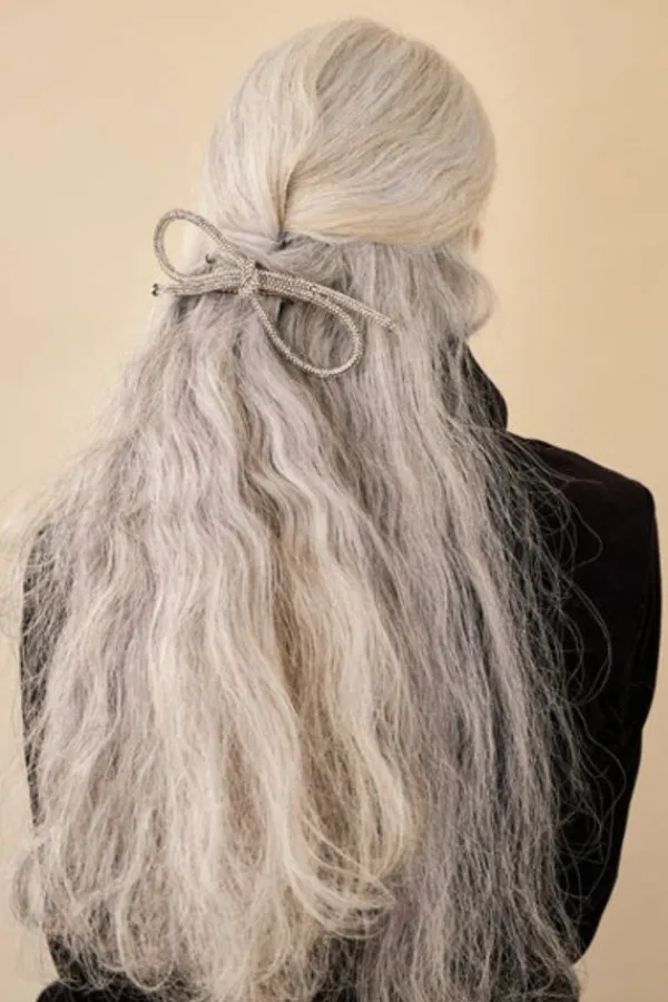 Bridal Accessories|Accessories>Lelet NY Sasha Crystal Bow Barette | Silver