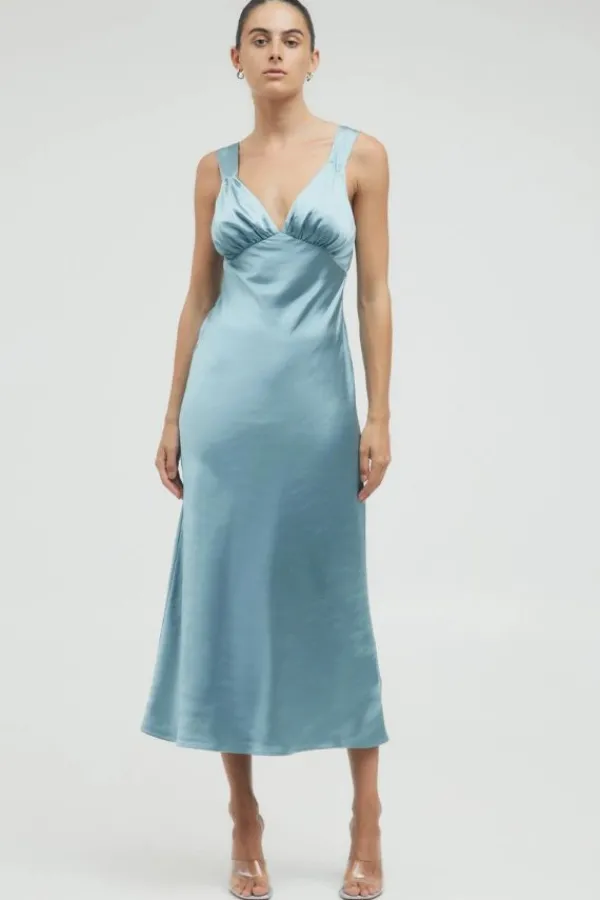 Dresses>Third Form Satin Gather Bra Bias Slip | Storm