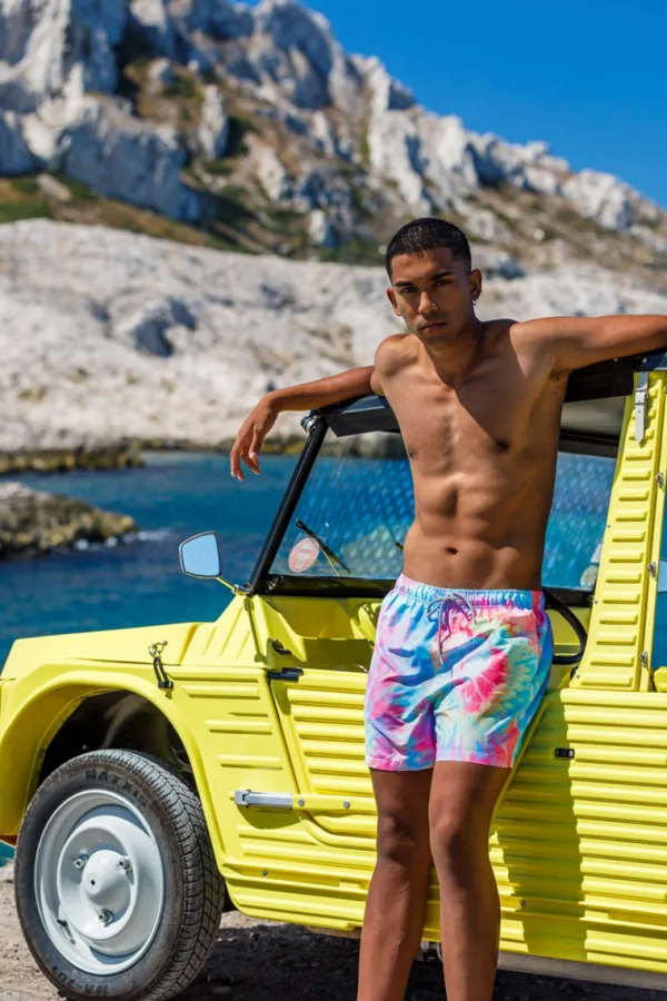 Swim|Accessories>Boardies Spiral Tie Dye III Mid Length Swim Shorts