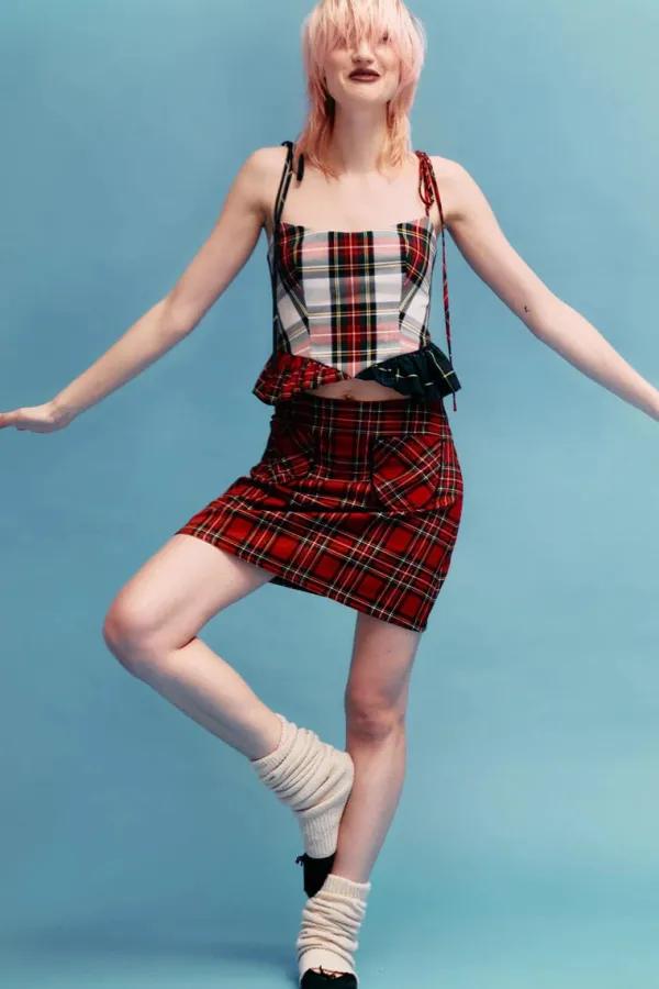 Bottoms>Eliza Faulkner Tate Mini Skirt | Red Plaid