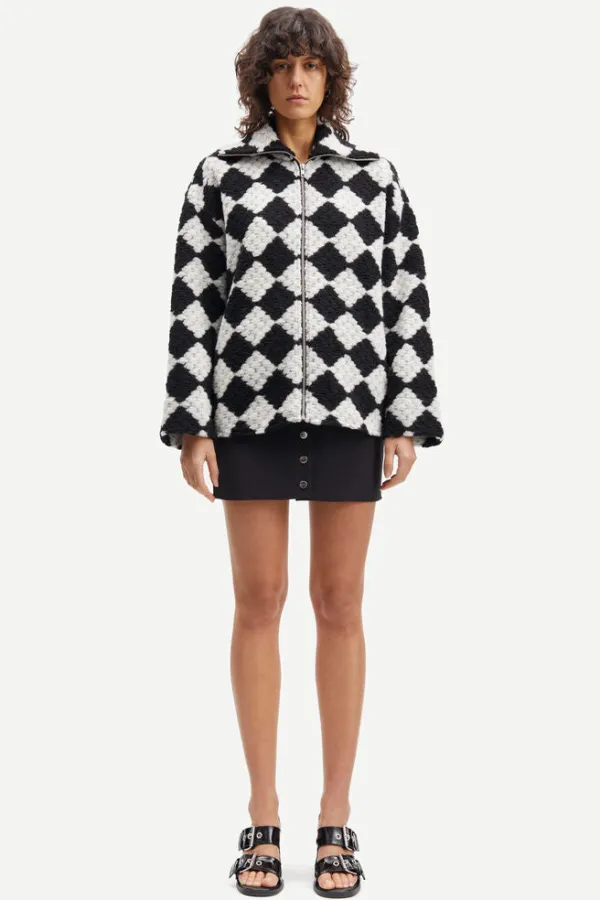 Tops>Samsoe Samsoe Tess Overshirt Full Zip | Crochet BW