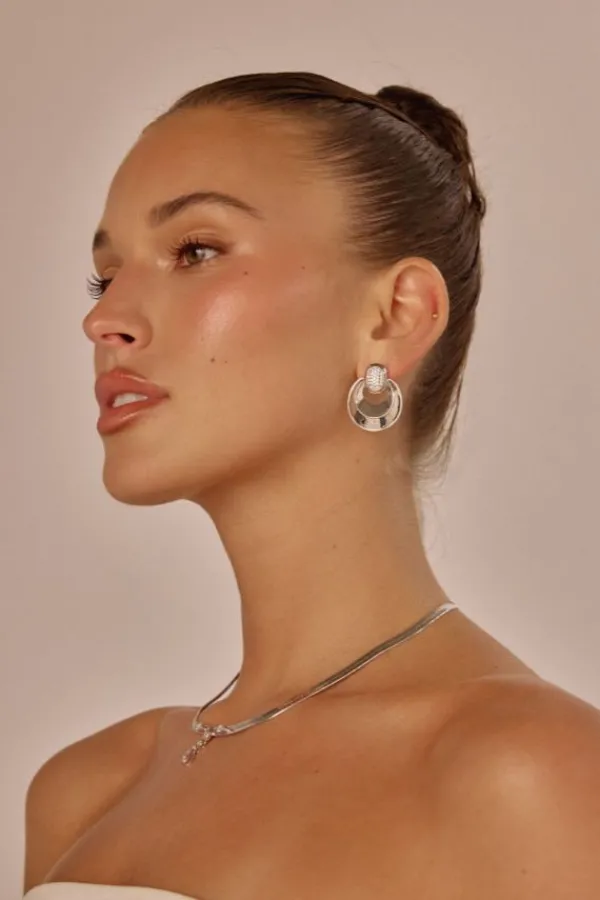 Jewelry>Luv AJ The Pave Doorknocker Hoops | Silver